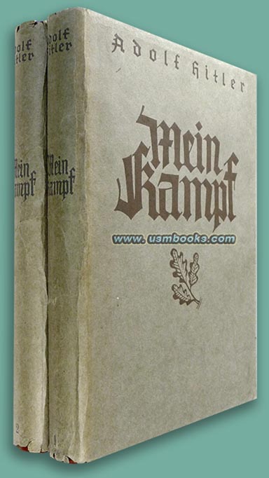 Mein Kampf brown leather set with dust jackets